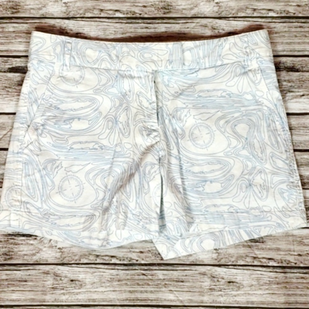 Castaway Clothing Nantucket Nautical Map Shorts Size 6.